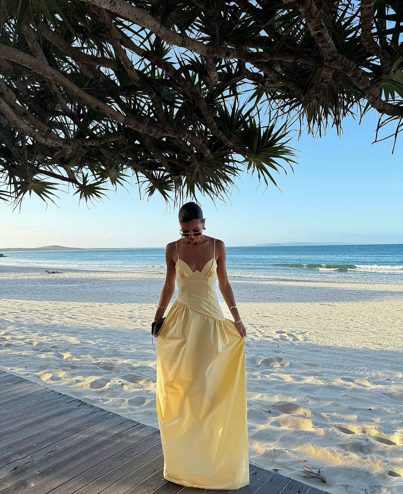 natalie rolt yellow silk dress Gabi Gown