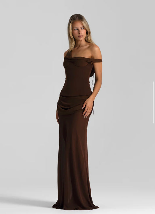Natalie Rolt Cadence Gown Espresso