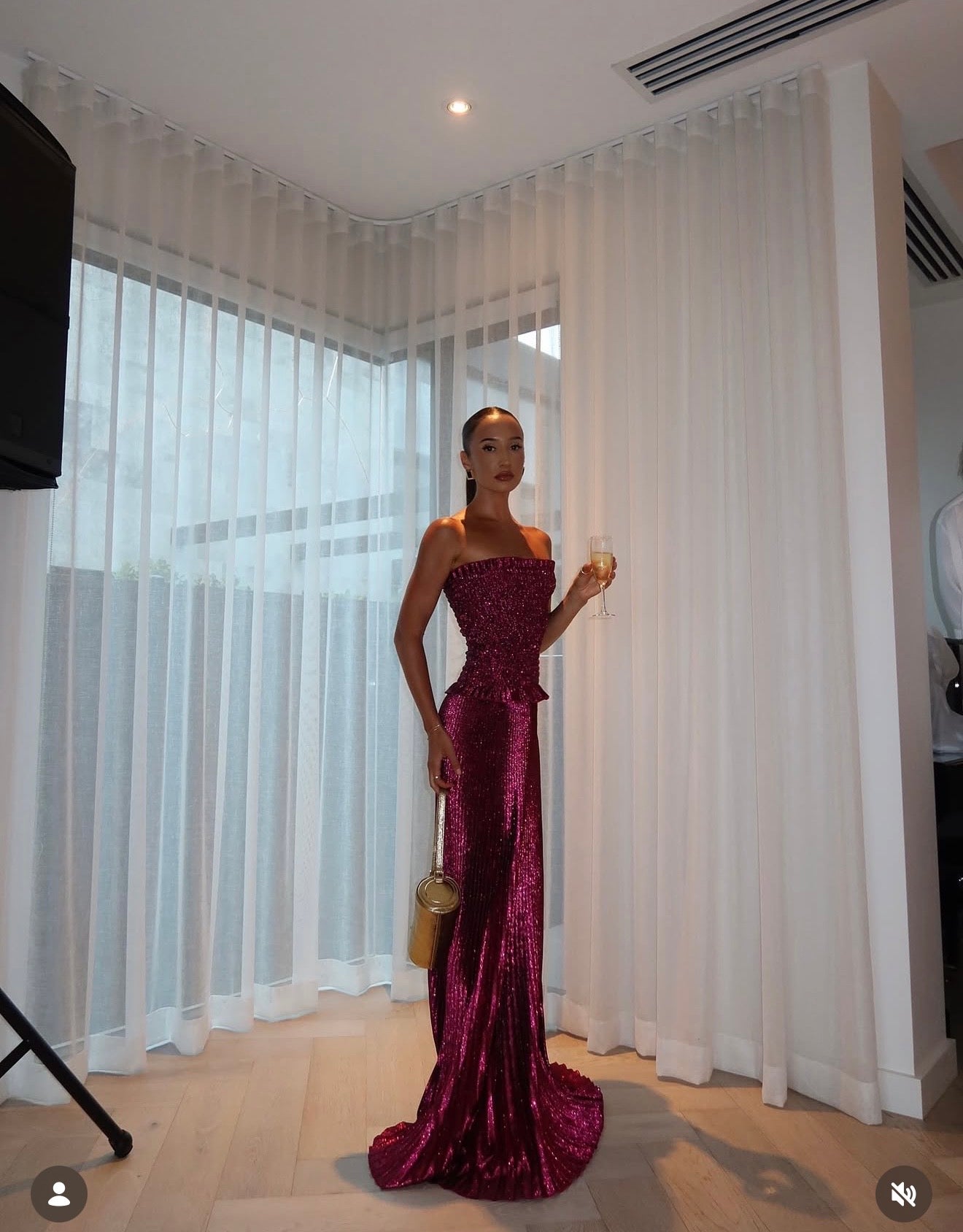 Lidee Maya Gown Sangria Glitter