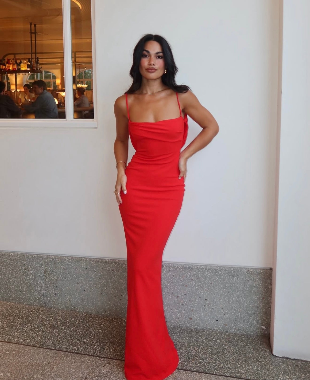 Effie Kats Havilland Gown Cherry Red