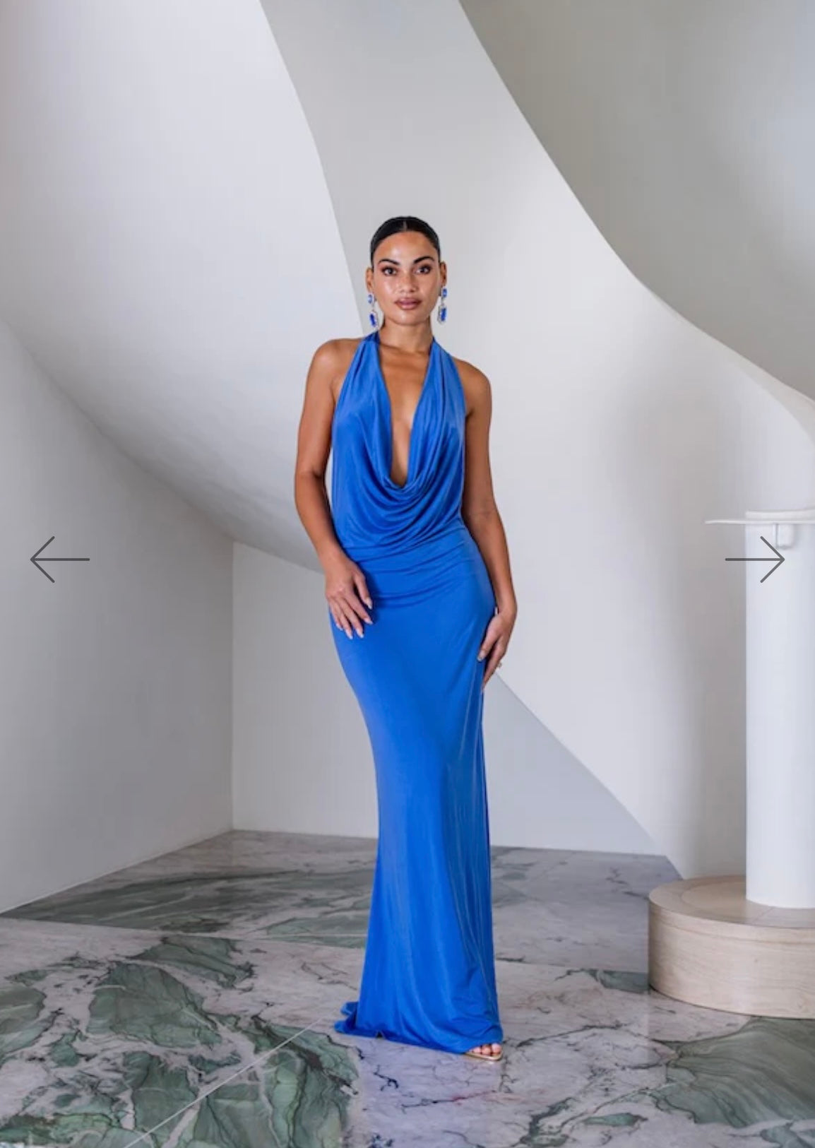 Saint Plunge Maxi Dress Sapphire
