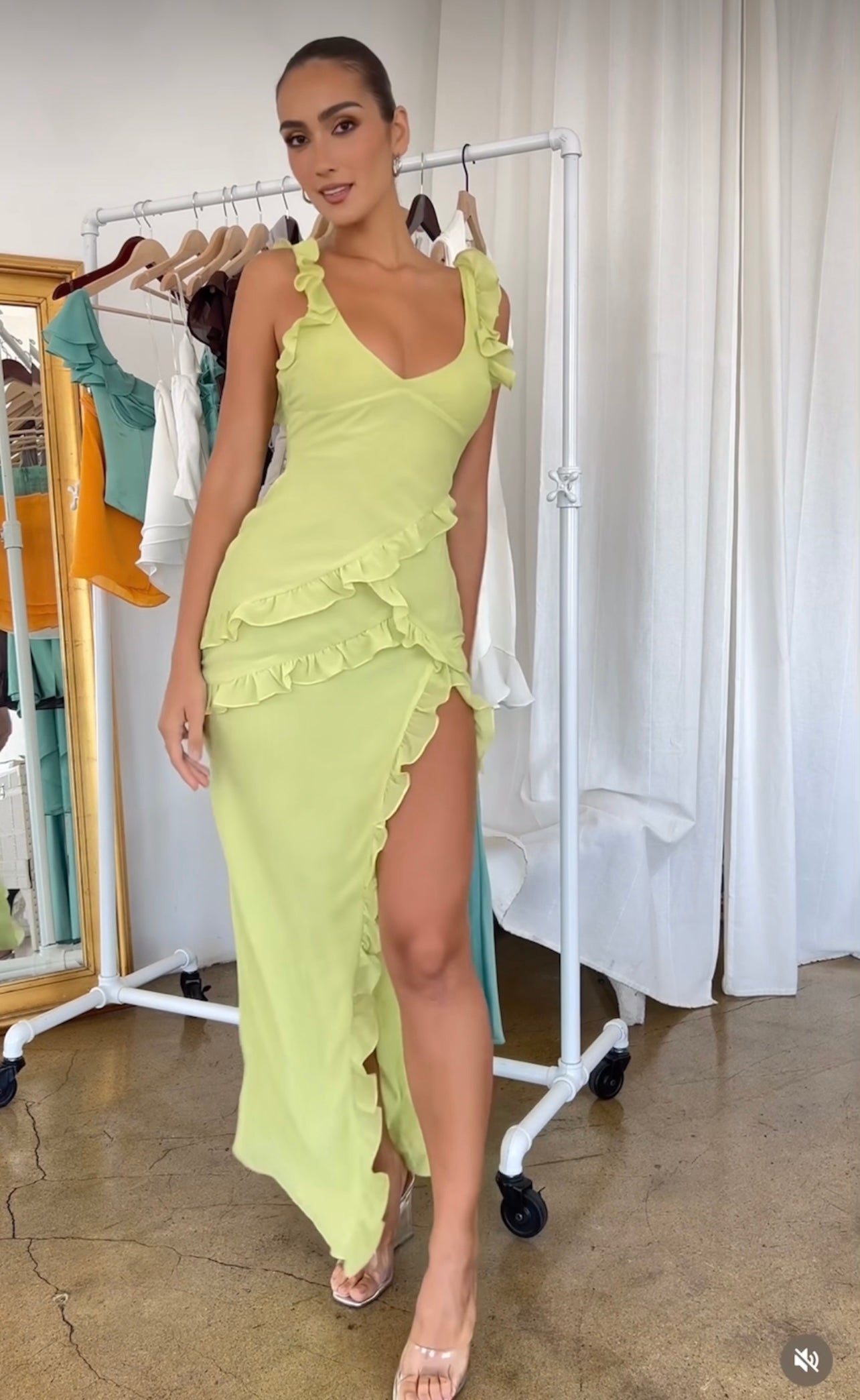 House of CB Pixie ruffle maxi dress
