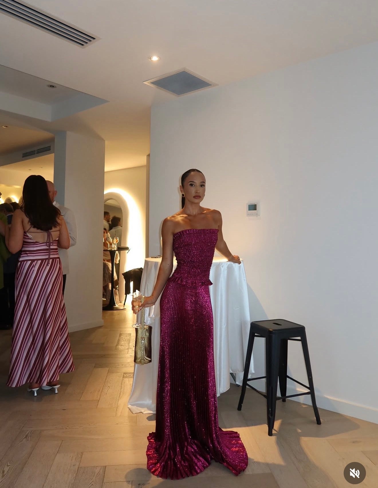 Lidee Maya Gown Sangria Glitter