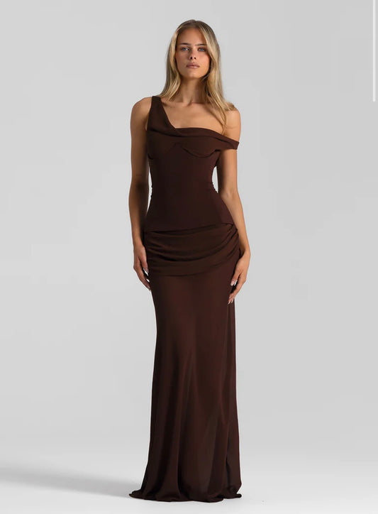Natalie Rolt Cadence Gown Espresso