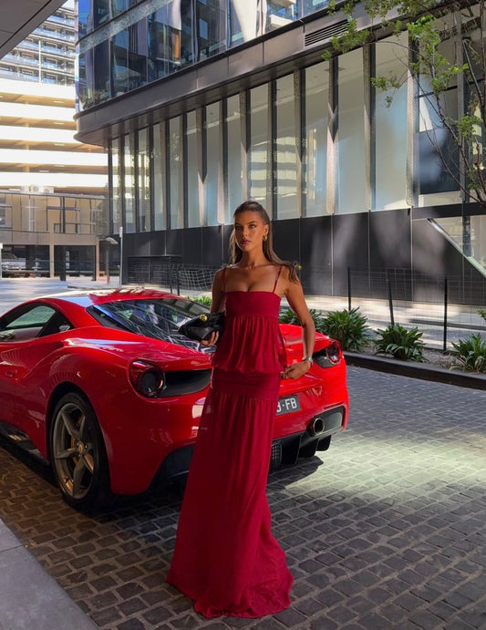 Ance Gria Romeo Gown Cherry Red